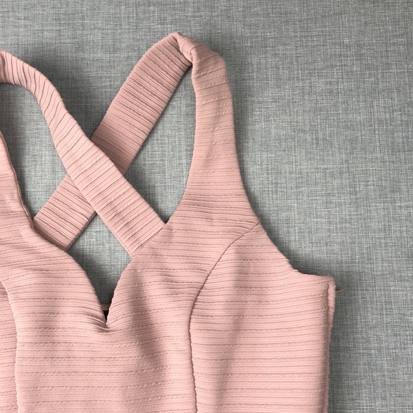 Trixxi Blush Ribbed Bodycon Dress Prom Homecoming - Picture 3 of 5